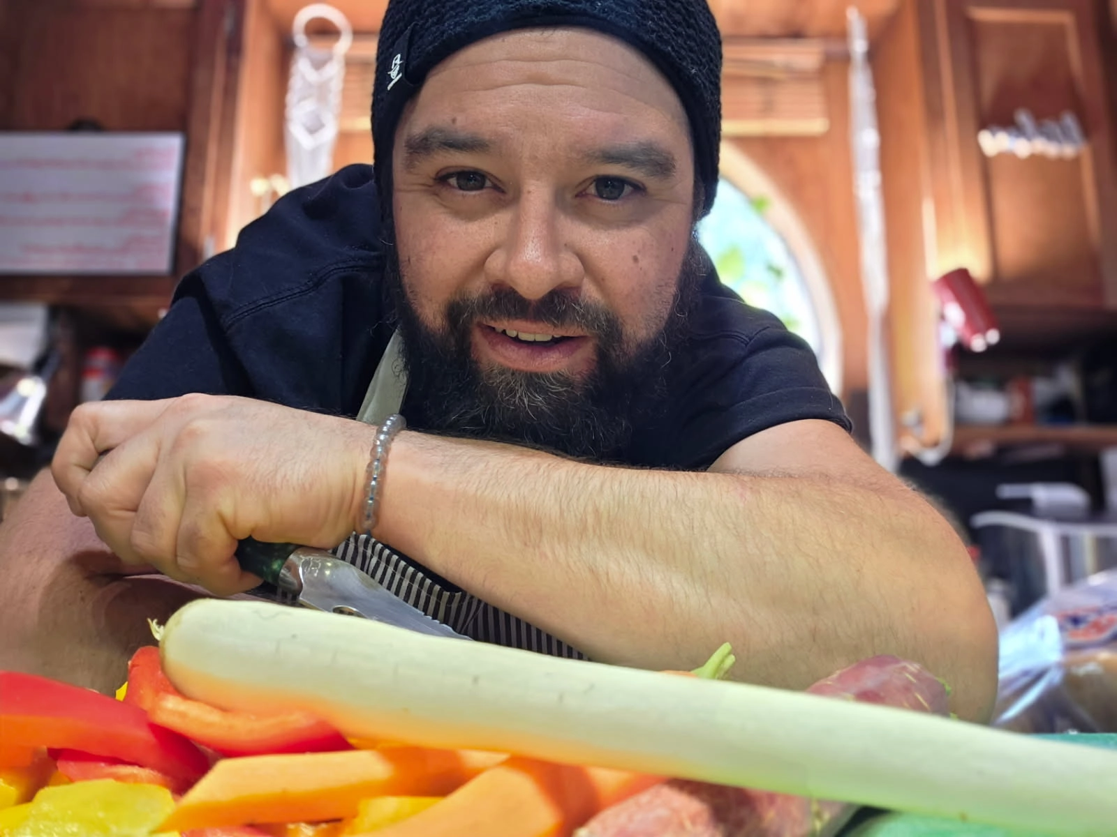 Chef David of EmpowerX3 prepping fresh vegetables for a genetics-based meal plan